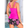 image:imageTankini Bathing Suits with Shorts  High Neck Tankini Swimsuits Two Piece with Two Side Pockets Tummy Control Swimwear 2025Pink Floral