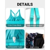 image:imageTankini Swimsuits with Shorts  Two Piece Tummy Control Bathing Suit Side Tie Top with Boy Short BottomAqua Blue Floral