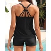image:imageTankini Swimsuits with Shorts  Two Piece Tummy Control Bathing Suit Side Tie Top with Boy Short BottomBlack