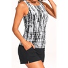 image:imageTankini Swimsuits with Shorts  Two Piece Tummy Control Bathing Suits High Neck Swimwear with Two Side PocketsBlack Tie Dye