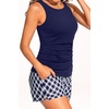 image:imageTankini Swimsuits with Shorts  Two Piece Tummy Control Bathing Suits High Neck Swimwear with Two Side PocketsBlue Geometry