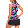 image:imageTankini Swimsuits with Shorts  Two Piece Tummy Control Bathing Suits High Neck Swimwear with Two Side PocketsColorful Flower