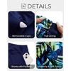image:imageTankini Swimsuits with Shorts  Two Piece Tummy Control Bathing Suits High Neck Swimwear with Two Side PocketsGreen Leaves