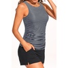 image:imageTankini Swimsuits with Shorts  Two Piece Tummy Control Bathing Suits High Neck Swimwear with Two Side PocketsStriped