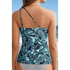 image:imageTankini Tops for Women Swimwear  One Shoulder Swim Top Only Tummy Control Bathing Suit Top No Bottom 2025Blue Paisley