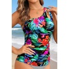 image:imageTankini Tops for Women Swimwear  One Shoulder Swim Top Only Tummy Control Bathing Suit Top No Bottom 2025Floral
