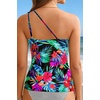 image:imageTankini Tops for Women Swimwear  One Shoulder Swim Top Only Tummy Control Bathing Suit Top No Bottom 2025Floral