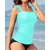 image:imageTankini Tops for Women Swimwear  Tummy Control Bathing Suit Swim Ruffle Swimsuits Top No Bottom 2025Aqua