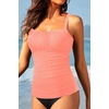 image:imageTummy Control Tankini Swim Tops  Women Ruched Swimsuit Bathing Suit Top Only Modest Slimming Swimwear 2025Coral Pink