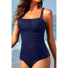 image:imageTummy Control Tankini Swim Tops  Women Ruched Swimsuit Bathing Suit Top Only Modest Slimming Swimwear 2025Navy