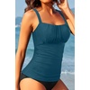 image:imageTummy Control Tankini Swim Tops  Women Ruched Swimsuit Bathing Suit Top Only Modest Slimming Swimwear 2025Teal