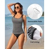 image:imageWomen Tankini Swim Top Only  Tummy Control Swimsuit Bathing Suit Top Available in PlusBlack Striped