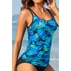 image:imageWomen Tankini Swim Top Only  Tummy Control Swimsuit Bathing Suit Top Available in PlusBlue Leaves
