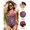 image:imageWomens Halter Tankini Swimsuit  Tummy Control Bathing Suit Two Piece Swimsuit V Neck Swimwear 2025Colorful Leopard