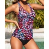image:imageWomens Halter Tankini Swimsuit  Tummy Control Bathing Suit Two Piece Swimsuit V Neck Swimwear 2025Colorful Leopard