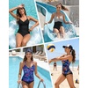image:imageWomens Tankini Swimsuits  Two Piece Swimsuit Tummy Control Bathing Suit 2025 Twist V Neck SwimwearBlack