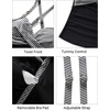 image:imageWomens Tankini Swimsuits  Two Piece Swimsuit Tummy Control Bathing Suit 2025 Twist V Neck SwimwearBlack Stripe