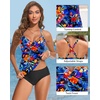 image:imageWomens Tankini Swimsuits  Two Piece Swimsuit Tummy Control Bathing Suit 2025 Twist V Neck SwimwearColorful Floral