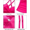 image:imageWomens Tankini Swimsuits  Two Piece Swimsuit Tummy Control Bathing Suit 2025 Twist V Neck SwimwearHot Pink