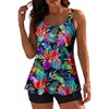 image:imageTalisea Women Flowy Tankini Swimsuit  Two Piece Bathing Suit with Shorts 2025 SwimwearBlack Floral