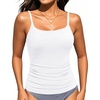 image:imageTalisea Womens Tankini Top Only Tummy Control Bathing Suits Top U Neck Swimwear Tops No BottomWhite