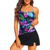 image:imageTalisea Womens Two Piece Tankini Bathing Suits with Skirt Tummy Control Swimsuits Ladies SwimwearBlue and Pink Floral