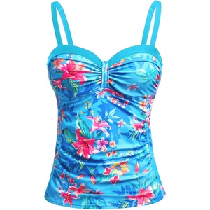 image:imageTalisea Womens Underwire Tummy Control Swimsuit Top with Push Up  No Bottom IncludedBlue Floral