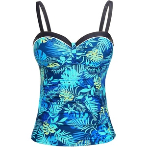 image:imageTalisea Womens Underwire Tummy Control Swimsuit Top with Push Up  No Bottom IncludedBlue Leaves