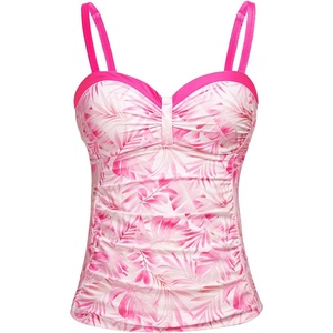 image:imageTalisea Womens Underwire Tummy Control Swimsuit Top with Push Up  No Bottom IncludedPink Leaves