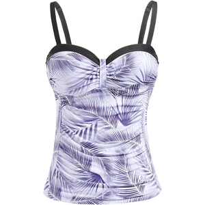 image:imageTalisea Womens Underwire Tummy Control Swimsuit Top with Push Up  No Bottom IncludedWhite Leaf