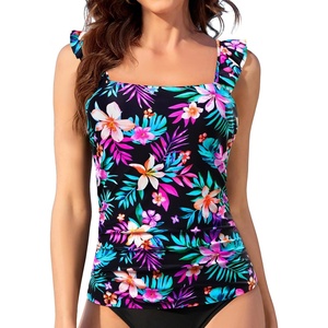 image:imageTankini Tops for Women Swimwear  Tummy Control Bathing Suit Swim Ruffle Swimsuits Top No Bottom 2025Colorful Floral