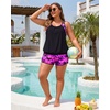 image:imagePlus Size Tankini Swimsuits Women  Blouson Two Piece Tummy Control Bathing Suit Criss Cross Tankini Top with ShortsPink Palm