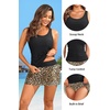 image:imageTalisea Tankini Bathing Suits with Skirt  Womens Two Piece Swimsuits with Pockets Tummy Control Modest Swimwear 2026Black Leopard