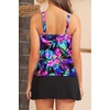 image:imageTalisea Tankini Bathing Suits with Skirt  Womens Two Piece Swimsuits with Pockets Tummy Control Modest Swimwear 2026Blue and Pink Floral