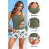 image:imageTalisea Tankini Bathing Suits with Skirt  Womens Two Piece Swimsuits with Pockets Tummy Control Modest Swimwear 2026Green Palm Tree