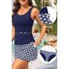 image:imageTalisea Tankini Bathing Suits with Skirt  Womens Two Piece Swimsuits with Pockets Tummy Control Modest Swimwear 2026Navy Geometric