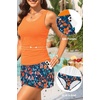 image:imageTalisea Tankini Bathing Suits with Skirt  Womens Two Piece Swimsuits with Pockets Tummy Control Modest Swimwear 2026Orange Floral
