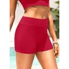 image:imageTalisea Womens High Waisted Swim Shorts  3 Bathing Suit Bottoms Boyshorts Swimsuits Board Shorts with Liner 2025Red