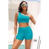 image:imageTalisea Womens High Waisted Swim Shorts  3 Bathing Suit Bottoms Boyshorts Swimsuits Board Shorts with Liner 2025Turquoise