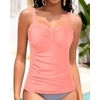 image:imageTalisea Womens Underwire Tummy Control Swimsuit Top with Push Up  No Bottom IncludedCoral Pink