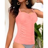 image:imageTalisea Womens Underwire Tummy Control Swimsuit Top with Push Up  No Bottom IncludedCoral Pink