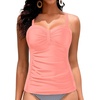 image:imageTalisea Womens Underwire Tummy Control Swimsuit Top with Push Up  No Bottom IncludedCoral Pink