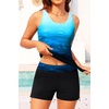 image:imageTankini Swimsuits with Shorts  Two Piece Swimsuits Tummy Control Bathing Suits with Two Side Pockets 2025Aqua Gradient