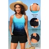 image:imageTankini Swimsuits with Shorts  Two Piece Swimsuits Tummy Control Bathing Suits with Two Side Pockets 2025Aqua Gradient