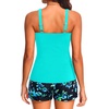 image:imageTankini Swimsuits with Shorts  Two Piece Swimsuits Tummy Control Bathing Suits with Two Side Pockets 2025Aqua and Blue Floral