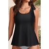 image:imageWomens Flowy Tankini Top Only Modest Swimsuit Top Tie Knot Bathing Suit No Bottom 2025Black