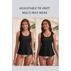 image:imageWomens Flowy Tankini Top Only Modest Swimsuit Top Tie Knot Bathing Suit No Bottom 2025Black