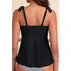 image:imageWomens Flowy Tankini Top Only Modest Swimsuit Top Tie Knot Bathing Suit No Bottom 2025Black