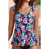image:imageWomens Flowy Tankini Top Only Modest Swimsuit Top Tie Knot Bathing Suit No Bottom 2025Colorful Flower