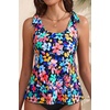 image:imageWomens Flowy Tankini Top Only Modest Swimsuit Top Tie Knot Bathing Suit No Bottom 2025Colorful Flower
